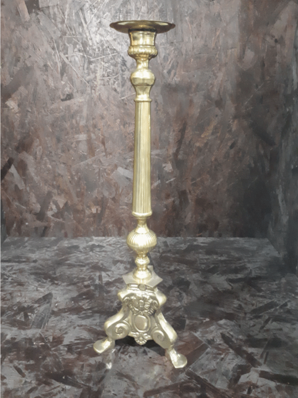 Gold Pillar Candle Holder 3 Feet 60cm jpg